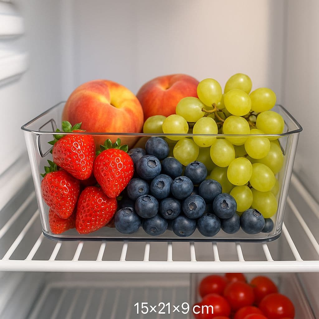 Organizador de Acrílico para Geladeira Multiuso -  17x36x25cm