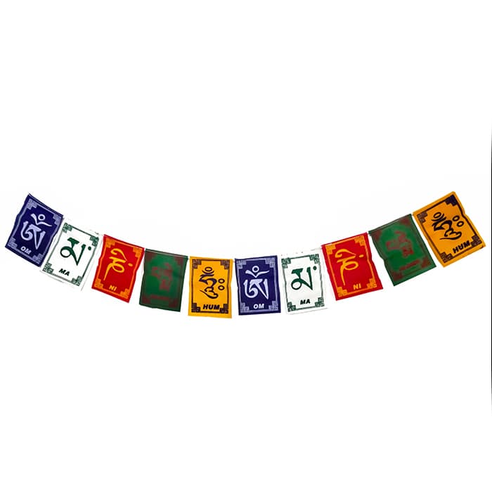 Bandeiras Tibetanas Budistas Om Mani Padme Hum Mantra Decoração Espiritual Oração Tibetana Importada