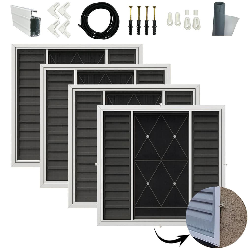 Kit 4 Telas Mosquiteiro 1,20x1,20m Branco + Acessório Janela Anti Inseto