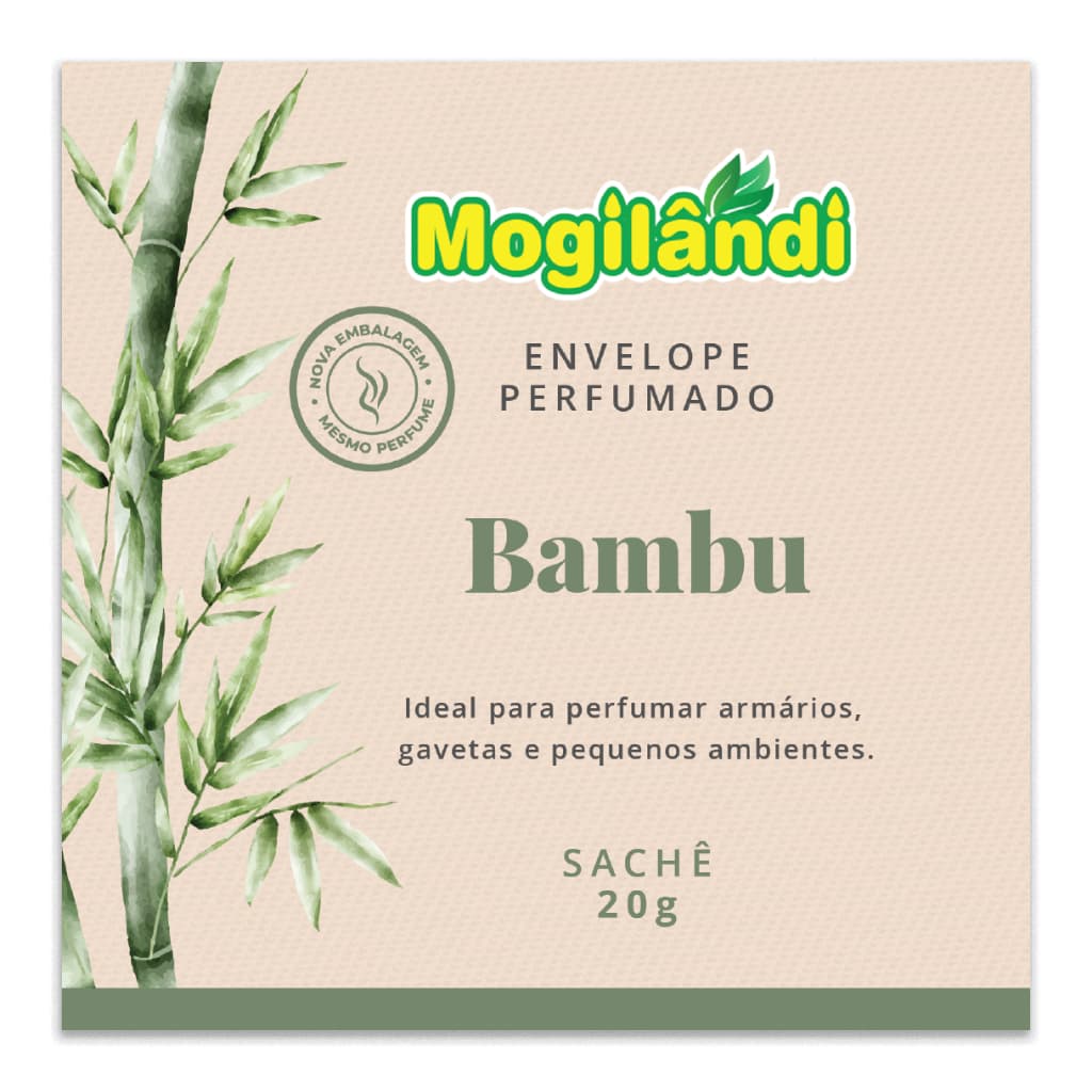 Kit 2 Envelopes Perfumados Bambu Mogilândi Sache 20g Gavetas Armários Guarda Roupas