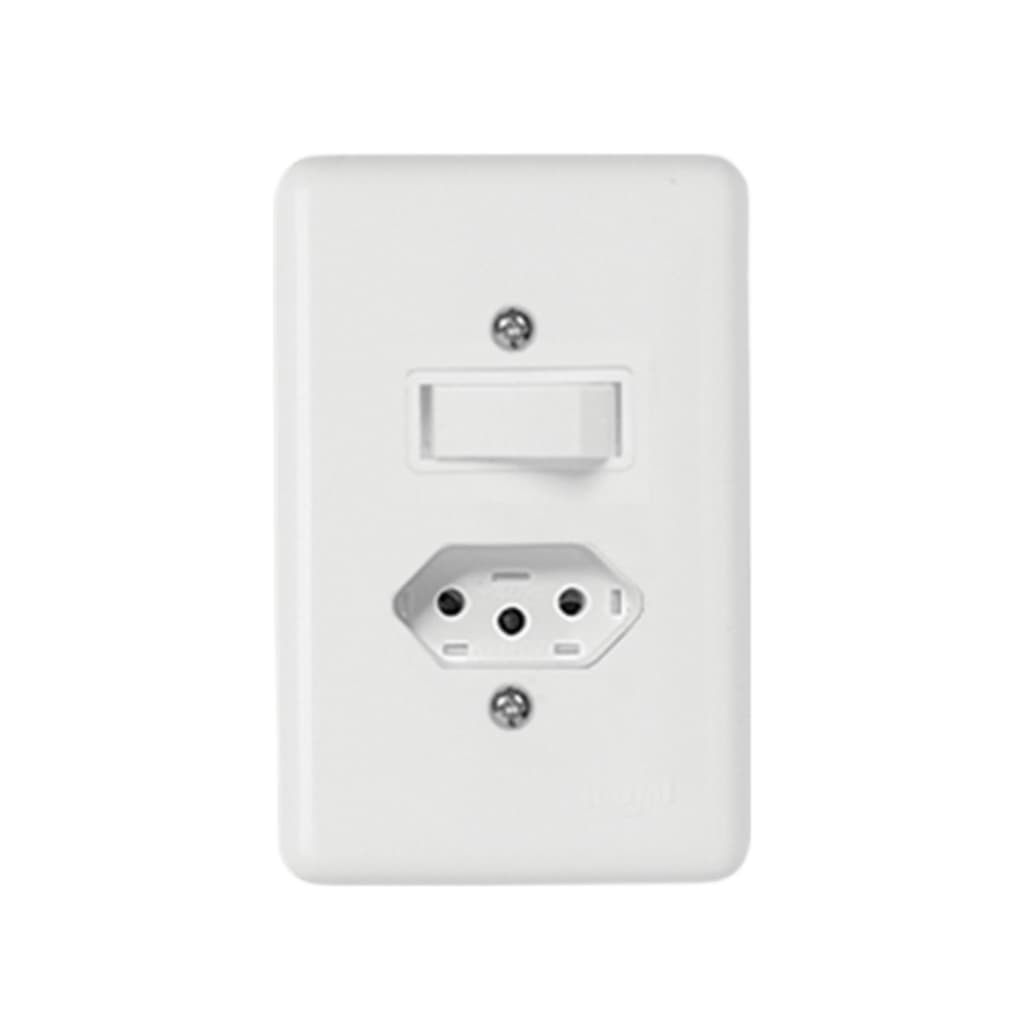 Tomada + Interruptor 1 Tecla Simples 4x2 Ilumi Stylus