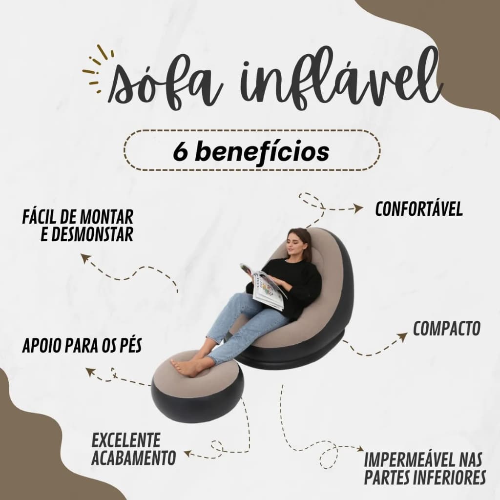 Poltrona Inflável Quarto Varanda Estudar Cochilar Muito Boa