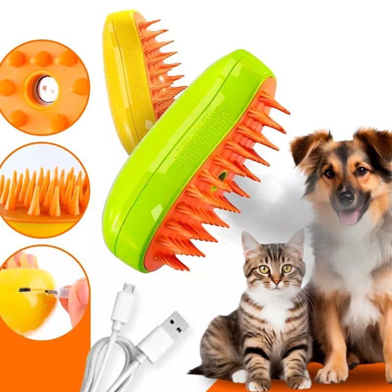Escova Removedora de Pelos Pet a Vapor – Tira Pelos Rápido e Sem Dor