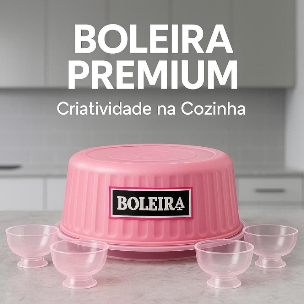 KIT BOLEIRA + 4 TAÇAS SOBREMESA