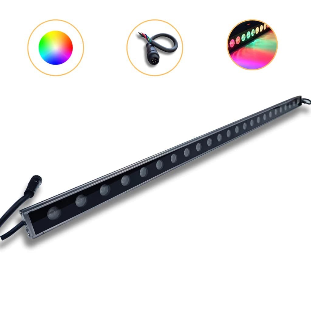 Ribalta Refletor LED RGBW DMX512 24 LEDS  24V Decoração Festas DJ Teatro Shows