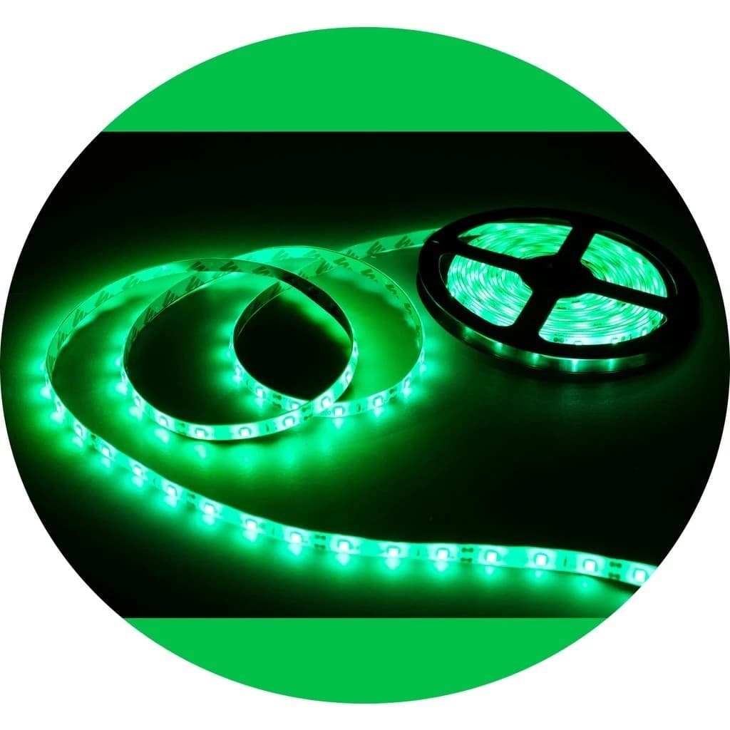 Fita LED 2835 Verde120Leds 5 M 12V IP20 Dupla Face