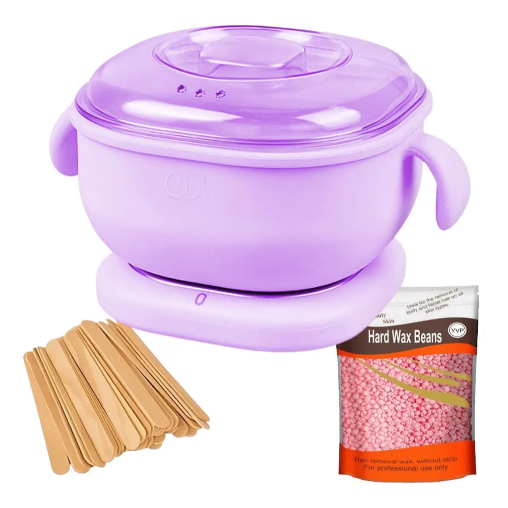 Mini Panela Quente Depilação + 100G Grão Cera + 10 Palitos