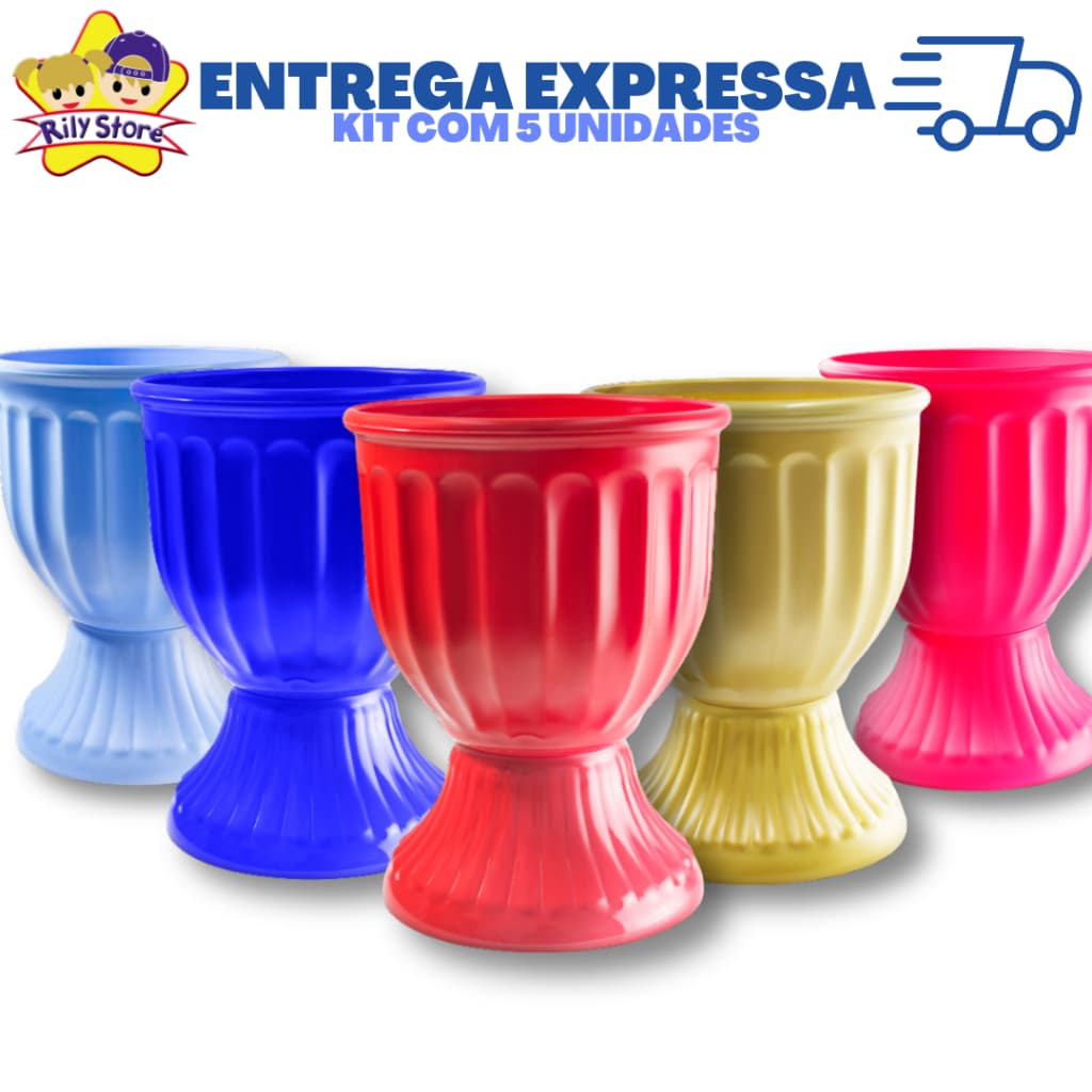 Kit com 5 Vasos Romanos 18cm – Decore com Estilo | Escolha entre 18 Cores