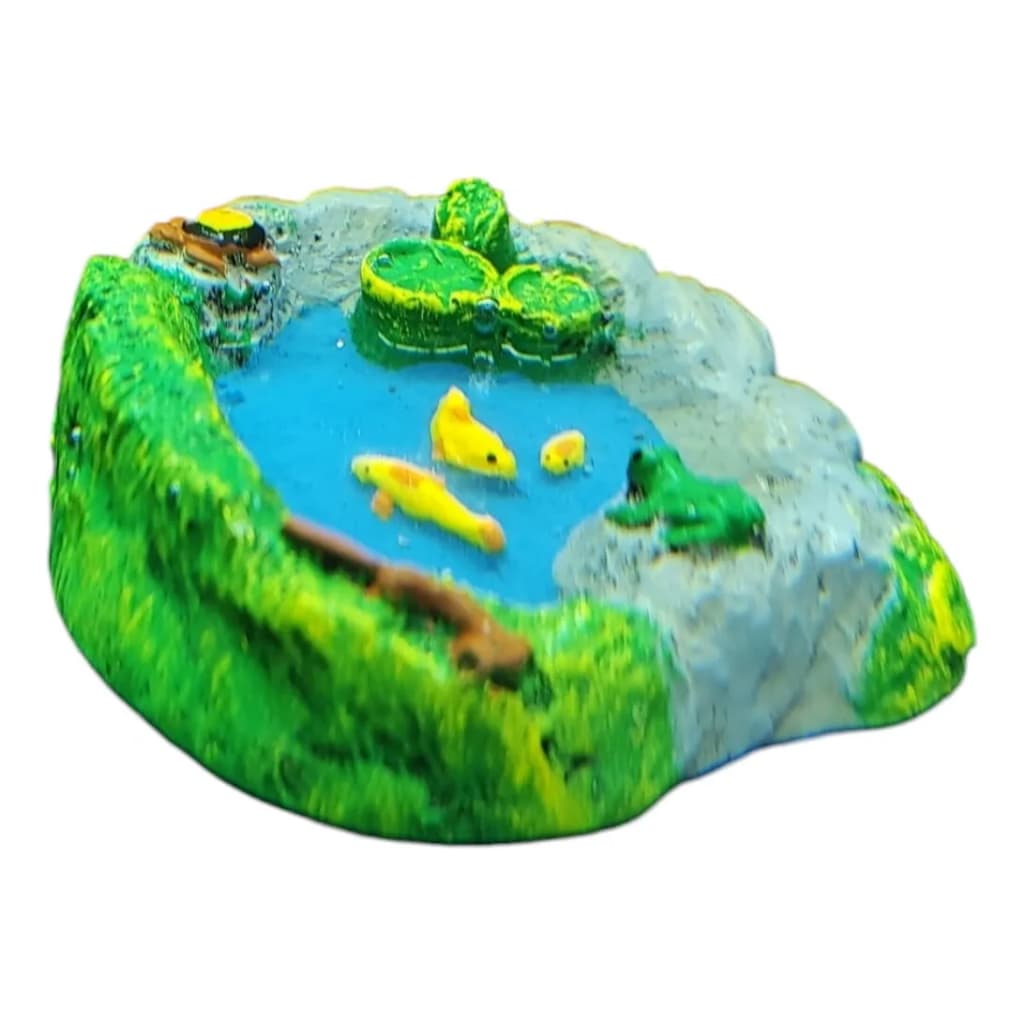 Enfeite Laguinho Lago Terrário Mini Mundo Jardim Suculenta Lagos Carpas Sapos Peixes Aquarios Peixes Bettas Plantas