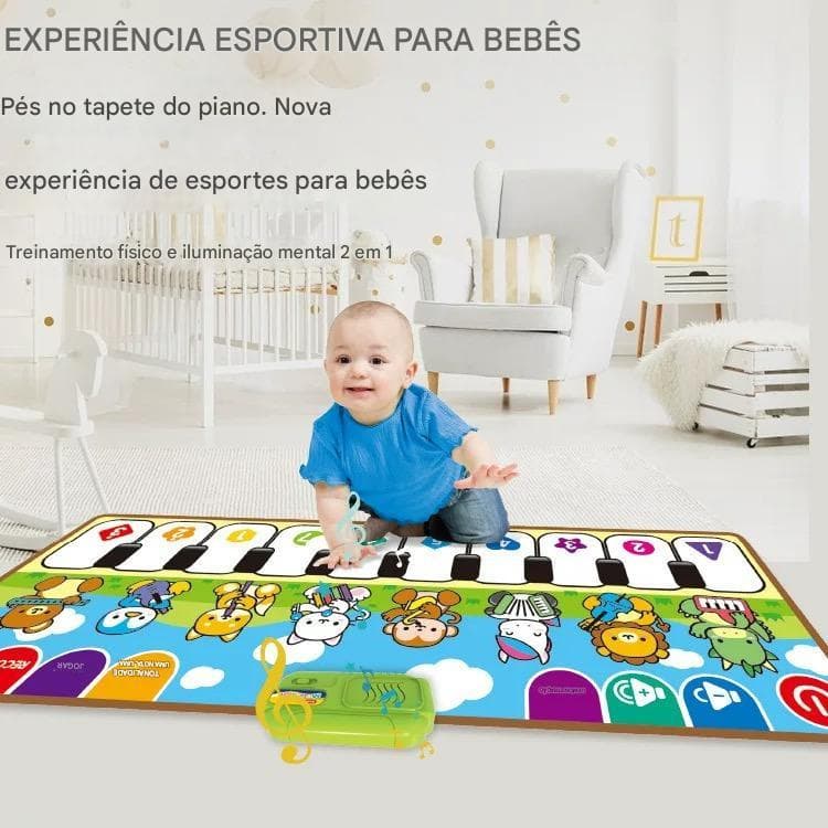 🎹【Tamanho Grande】Tapete Musical Infantil com Piano e Teclado - Brinquedo Educativo para Bebês
