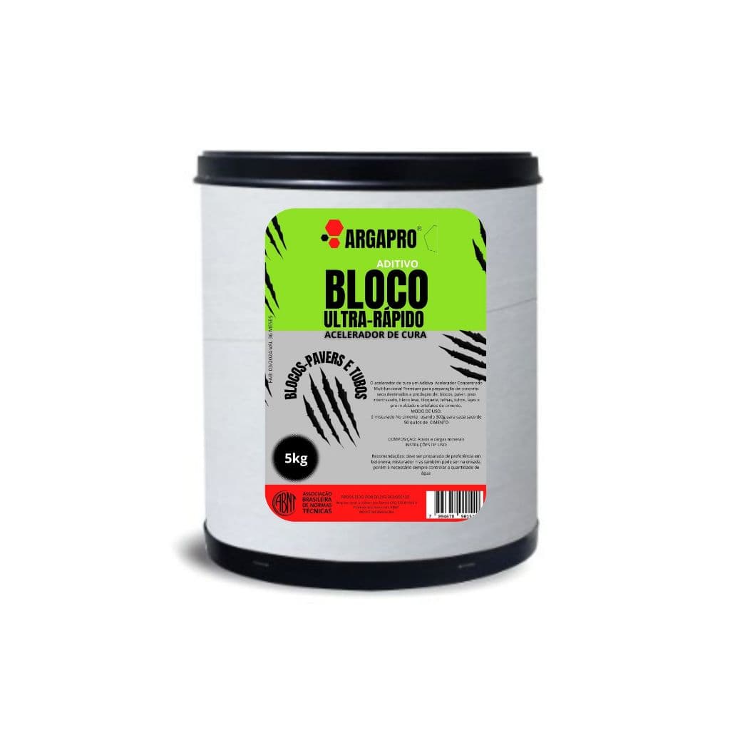 Aditivo acelerador para fabricaçao de blocos, pavers e lages secagem incial ultra rápida EMBALAGEM INDUSTRIAL 5KG