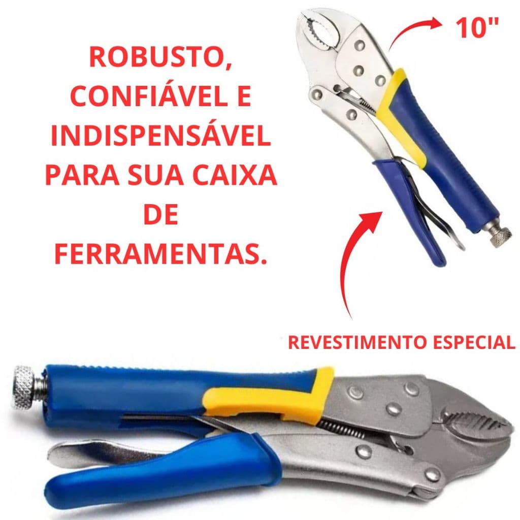 Alicate De Pressão 10 Pol 250mm Mordente Curvo Robusto