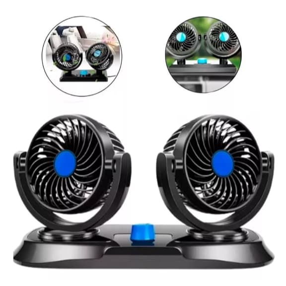 Ventilador Carro Automotivo Duplo Alto Fluxo Ar 12v Todos Veículos Universal Painel
