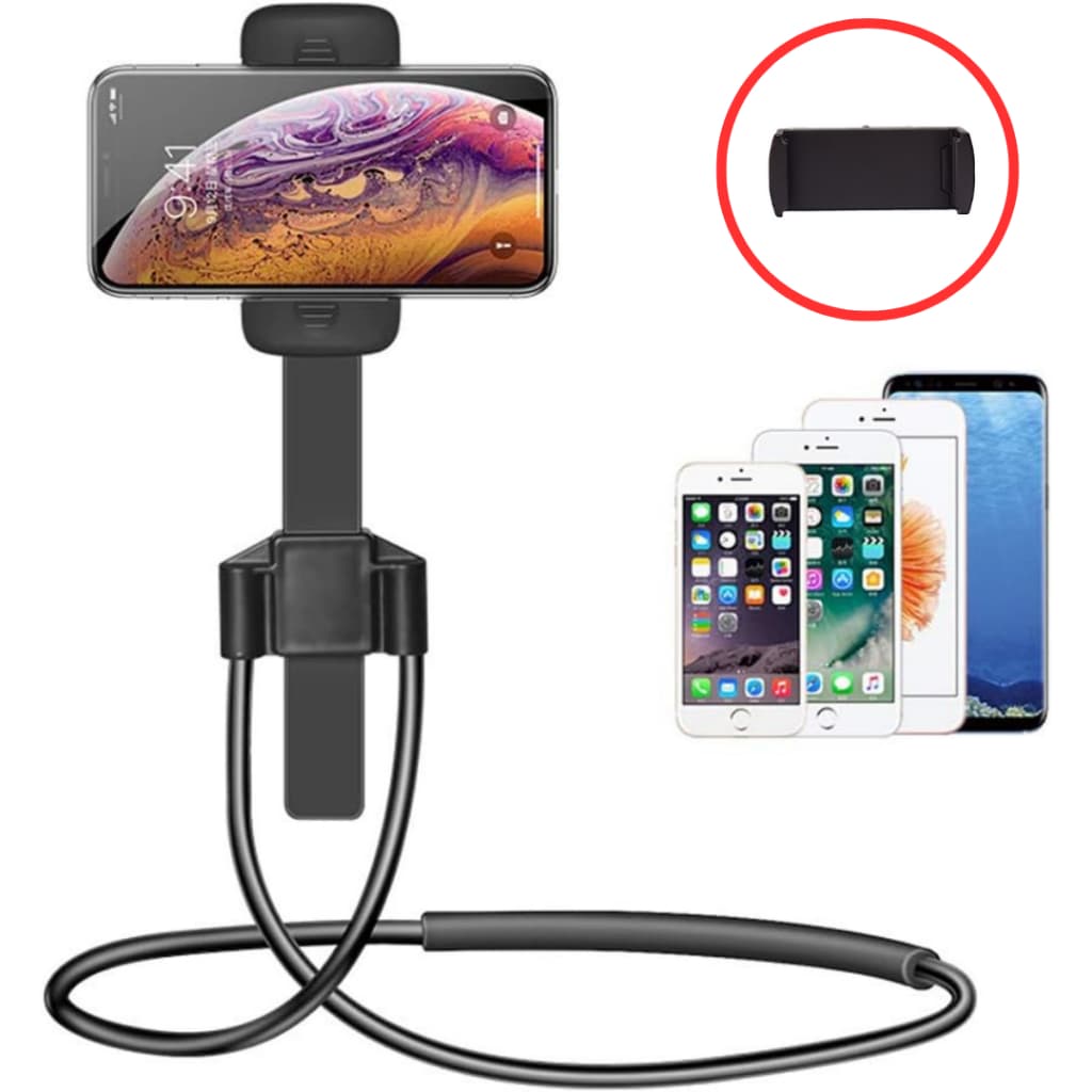 Suporte Para Celular de Pescoço Mãos Livres Articulado Flexível 360 Mesa Cama