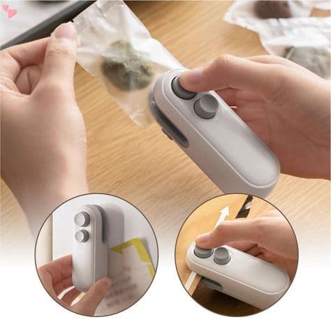 Mini seladora de embalagem recarregável, Seladora portátil pratica - PROMOÇÃO ECONOMIZA