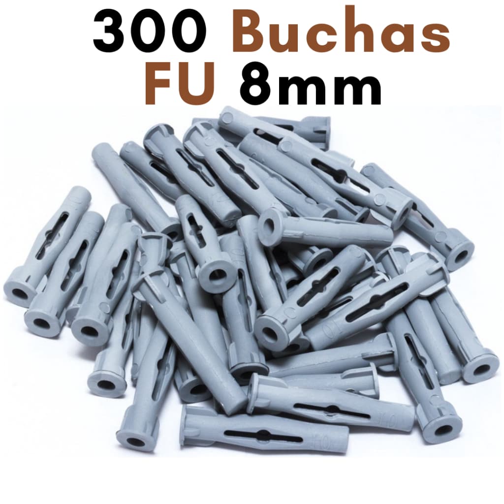 Bucha Tijolo Furado Baiano 8mm Pacote Buchas para Parede Tijolo Bloco Oco Kit 300 Bucha FU Baiana
