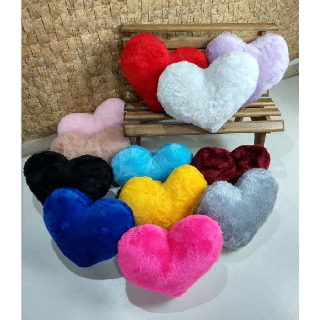 Almofada de Coração Romântica Amor Pelúcia Várias Cores Macia Premium Soft