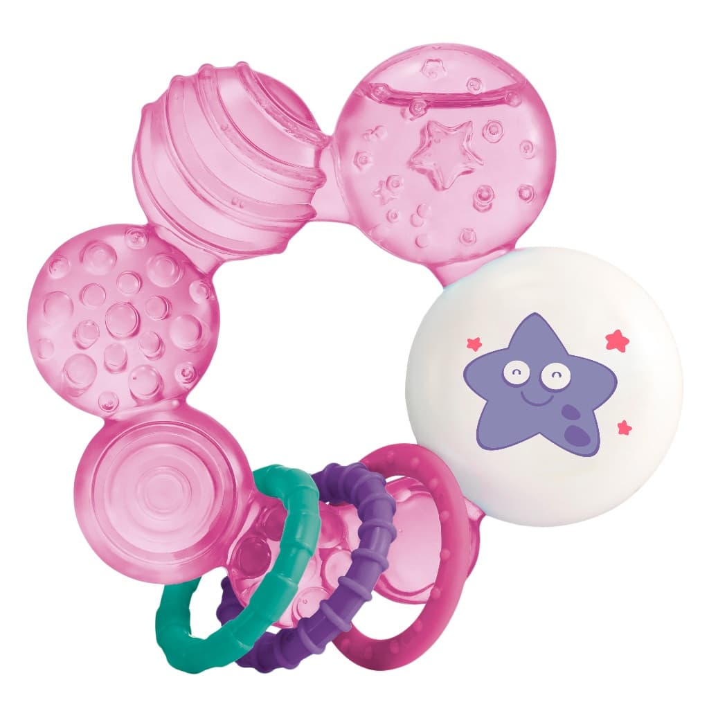 Mordedor Para Bebê Resfriável Com Água Cool Play 3m+ Rosa Multikids