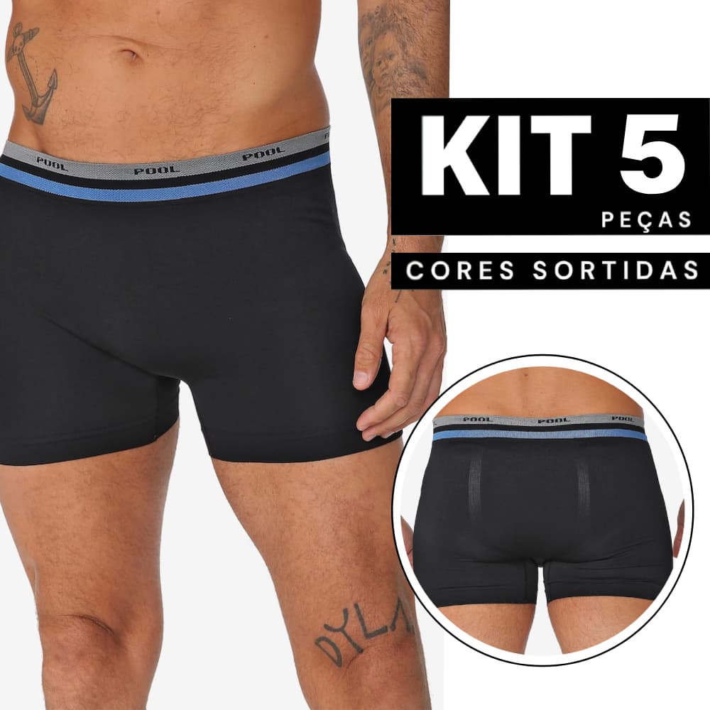 Kit 2 à 5 Cueca Boxer Masculina Confortável Respirável Dia a Dia Ajustável