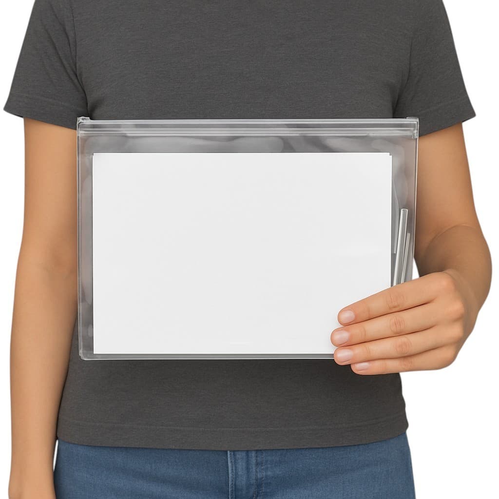 Pasta zip zap porta documentos transparente A4 Pasta de Plástico Organizadora