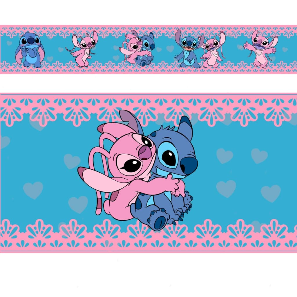 Faixa Decorativa Quarto Infantil Stitch Angel Parede 3mx15cm