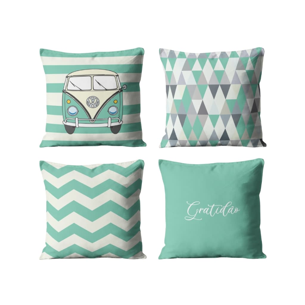 Capas de Almofadas 45x45 cm Kit de 04 Unidades Micropercal Decorativas para Sofá ou Cama