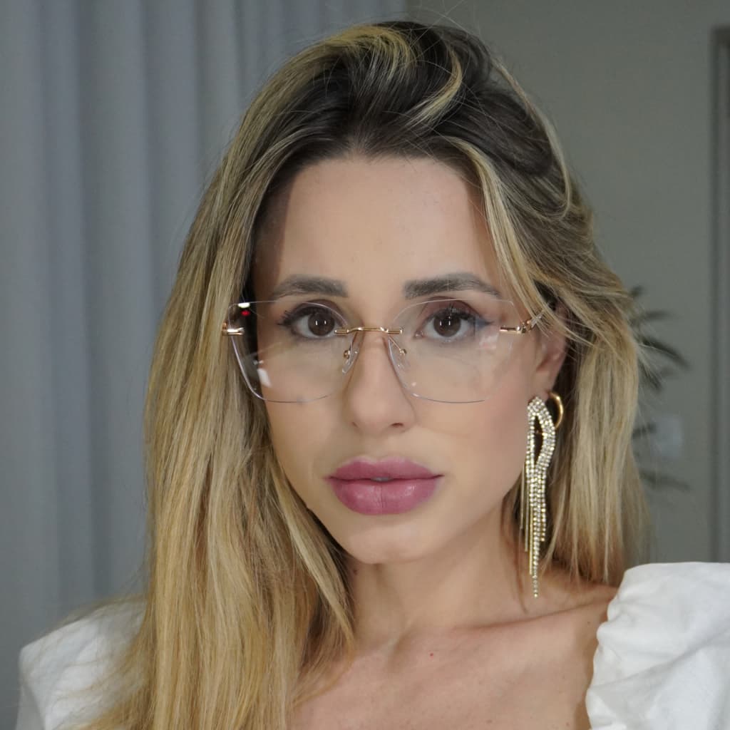 Oculos de armacao feminino BALGRIFF /PARAFUSADO /TRES PECAS COM GLITTER BRILHO ELEGANTE