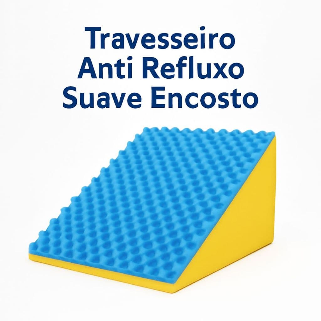 Travesseiro Confort Encosto Formato Triangular Anti-refluxo Suave 65x45cm