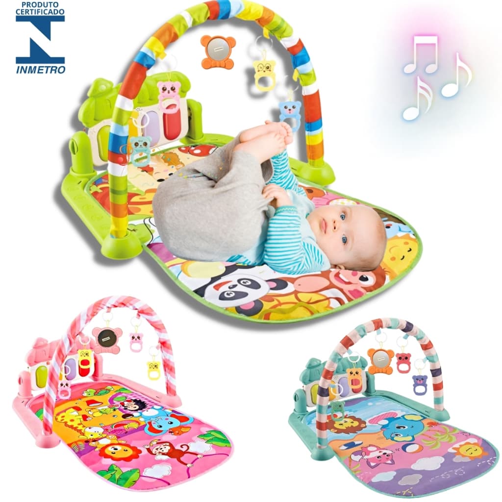 Tapete de Atividades para bebê Piano Musical com Luzes chocalho Menina ou Menino com Inmetro