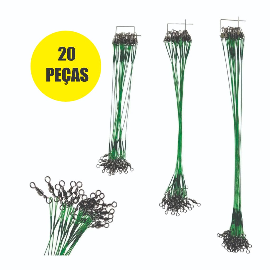 20PCS Linha De Pesca Anti-Mordida Líder De Arame De Aço 15/20/30cm