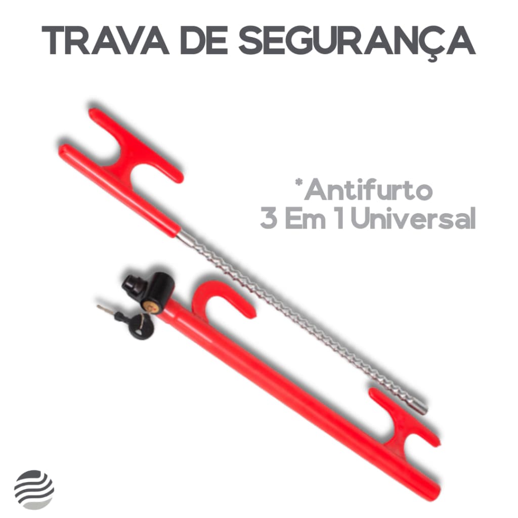 Trava De Segurança Anti Furto Para Volante 3 em 1 Universal