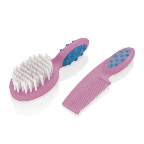 Pente e Escova para Cabelo Soft Touch 9M+ Rosa BB207