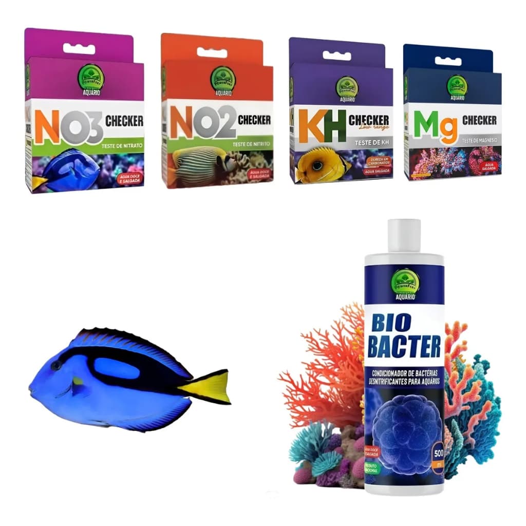 Power Fert Biobacter 500ml Teste Nitrito Nitrato Kh Magnésio Powerfert Condicionador Agua Bio Bacter Testes No2 No3 Mg