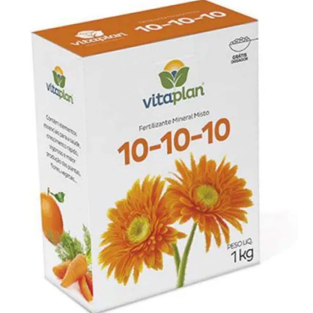 Fertilizante Mineral Misto Adubo NPK 10-10-10 1Kg Vitaplan