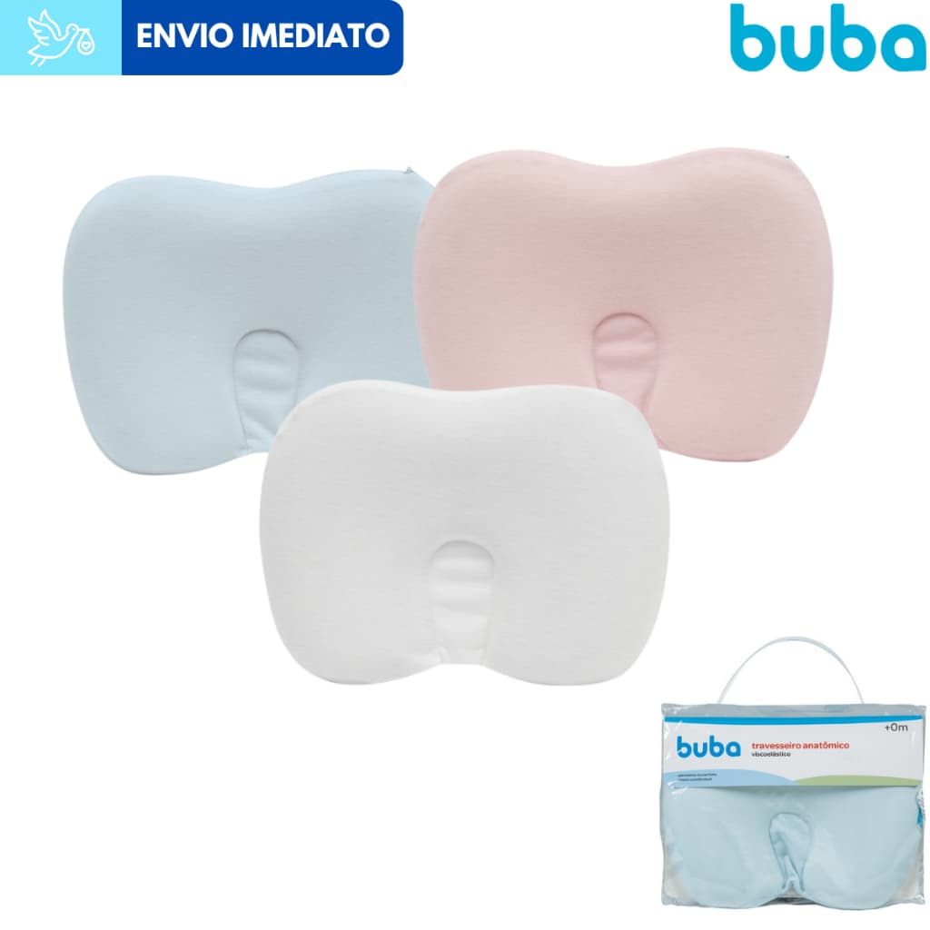Travesseiro Bebe Anatômico Viscoelástico Recém Nascido Buba