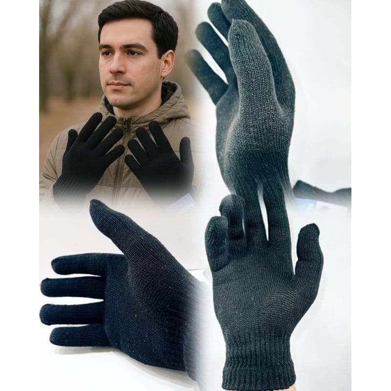 Luva Lã Inverno Frio kit 5 Pares Adulto