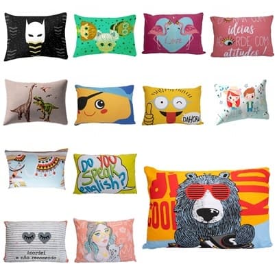Par De Fronha Portallar Malha 100% Algodão Estampas Diversas Localizada
