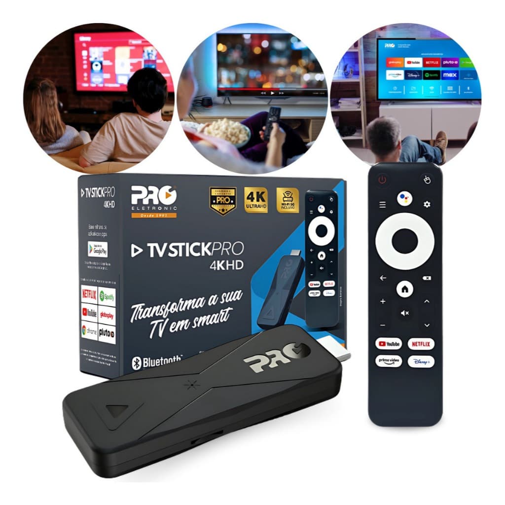 FIRE TV PRO BOX STICK 4K HD PROELETRONIC ORIGINAL COM COMANDO DE VOZ