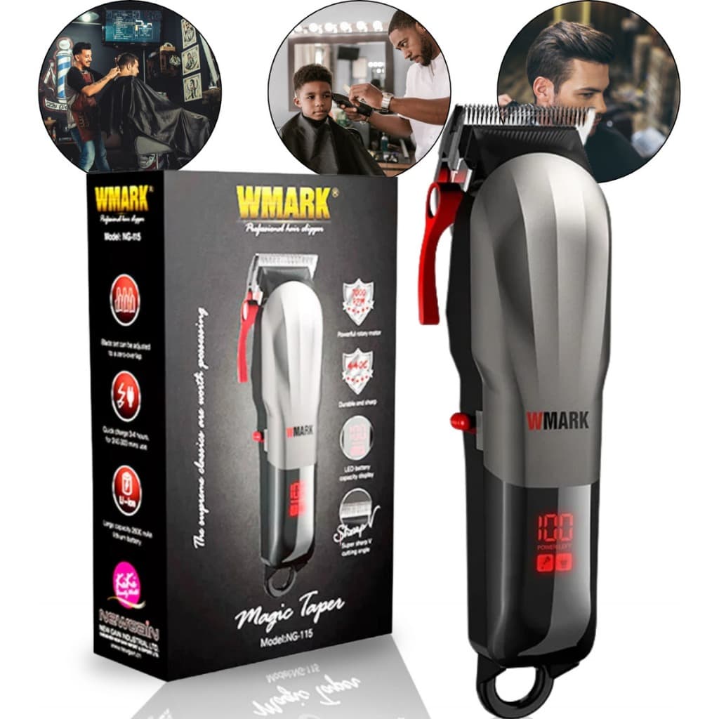Maquina Profissional Acabamento Recarregável Cabelo Barba