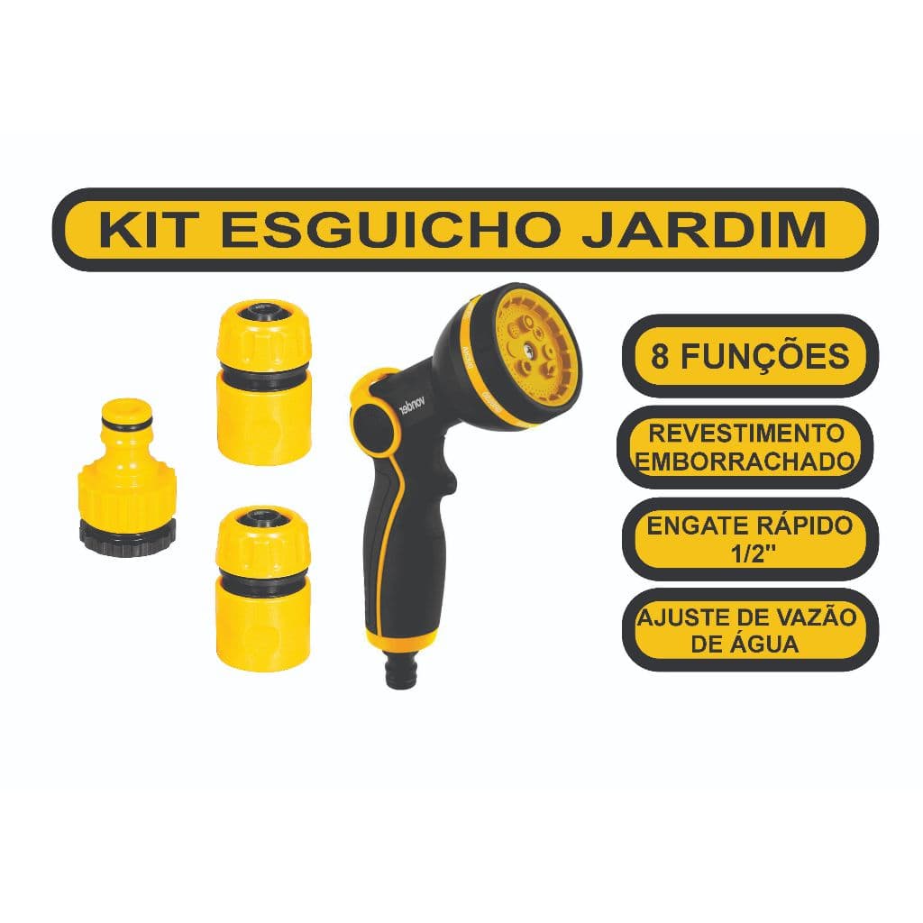 Esguicho Mangueira De Jardim De Múltiplos Tipos De Jato Com 8 Funções Esguicho com Engate Rápido Esguicho Regulável Bico