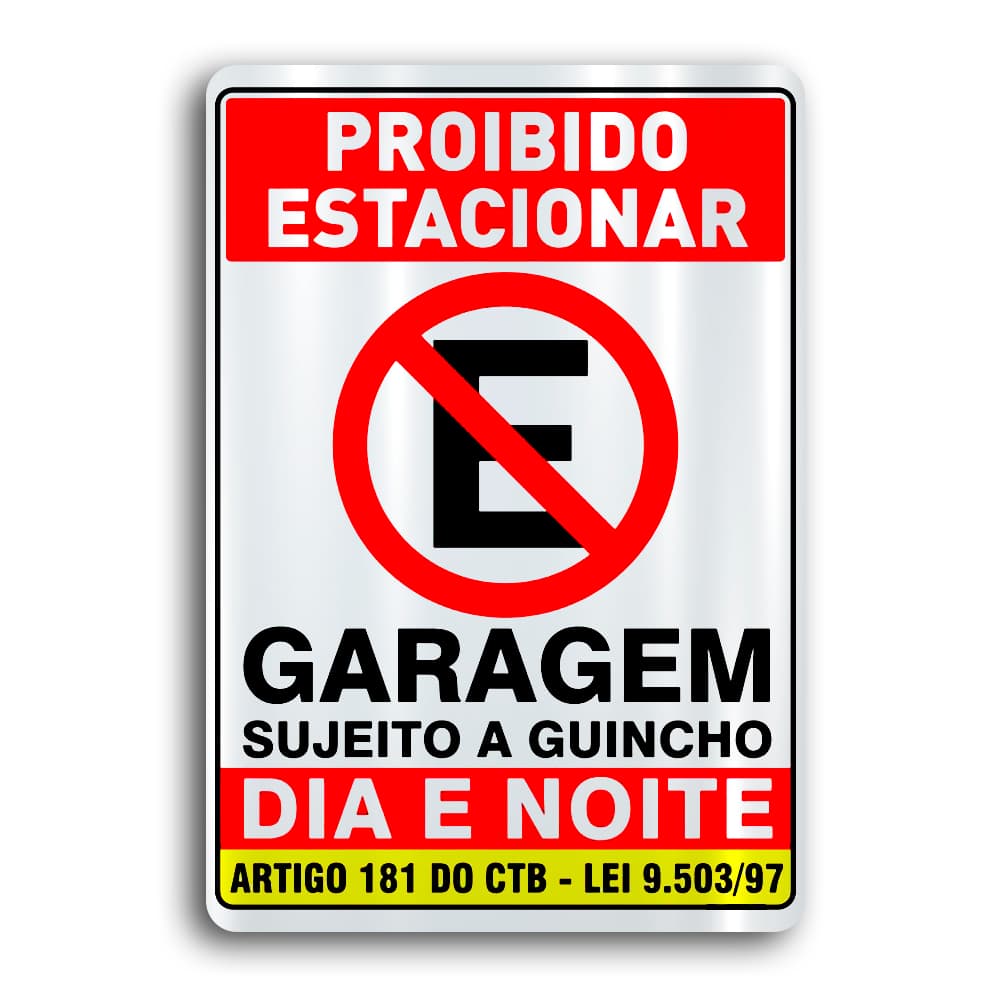 Placa De Metal Proibido Estacionar 20cmx30cm