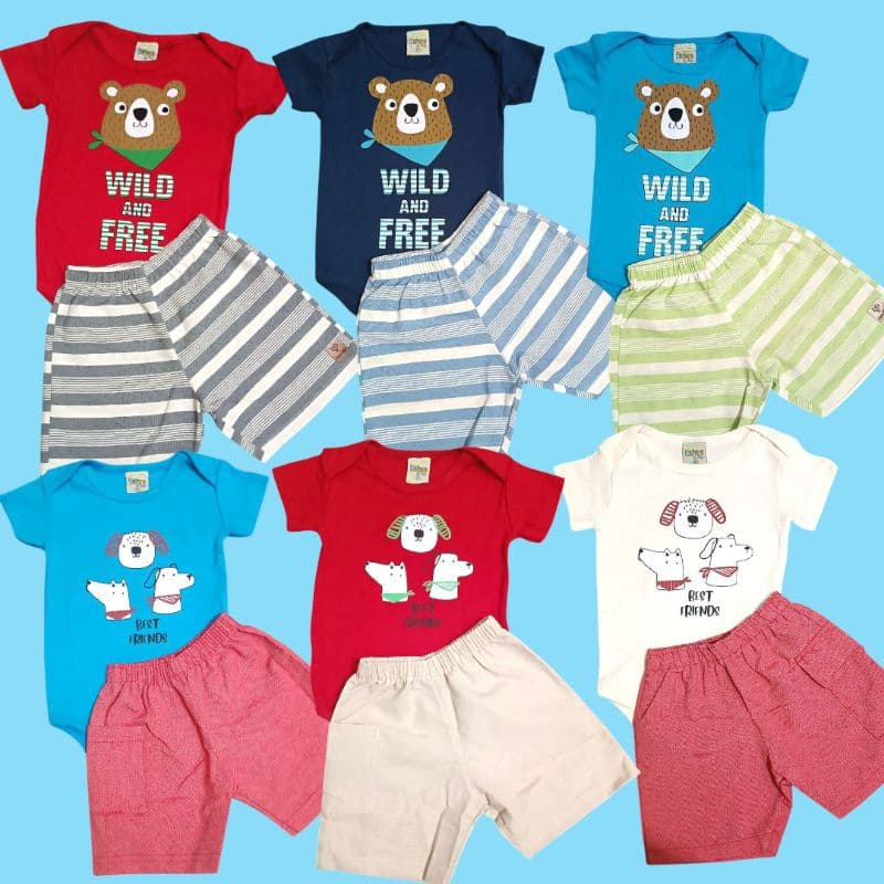 Conjunto de bebê para Meninos Body mais Short