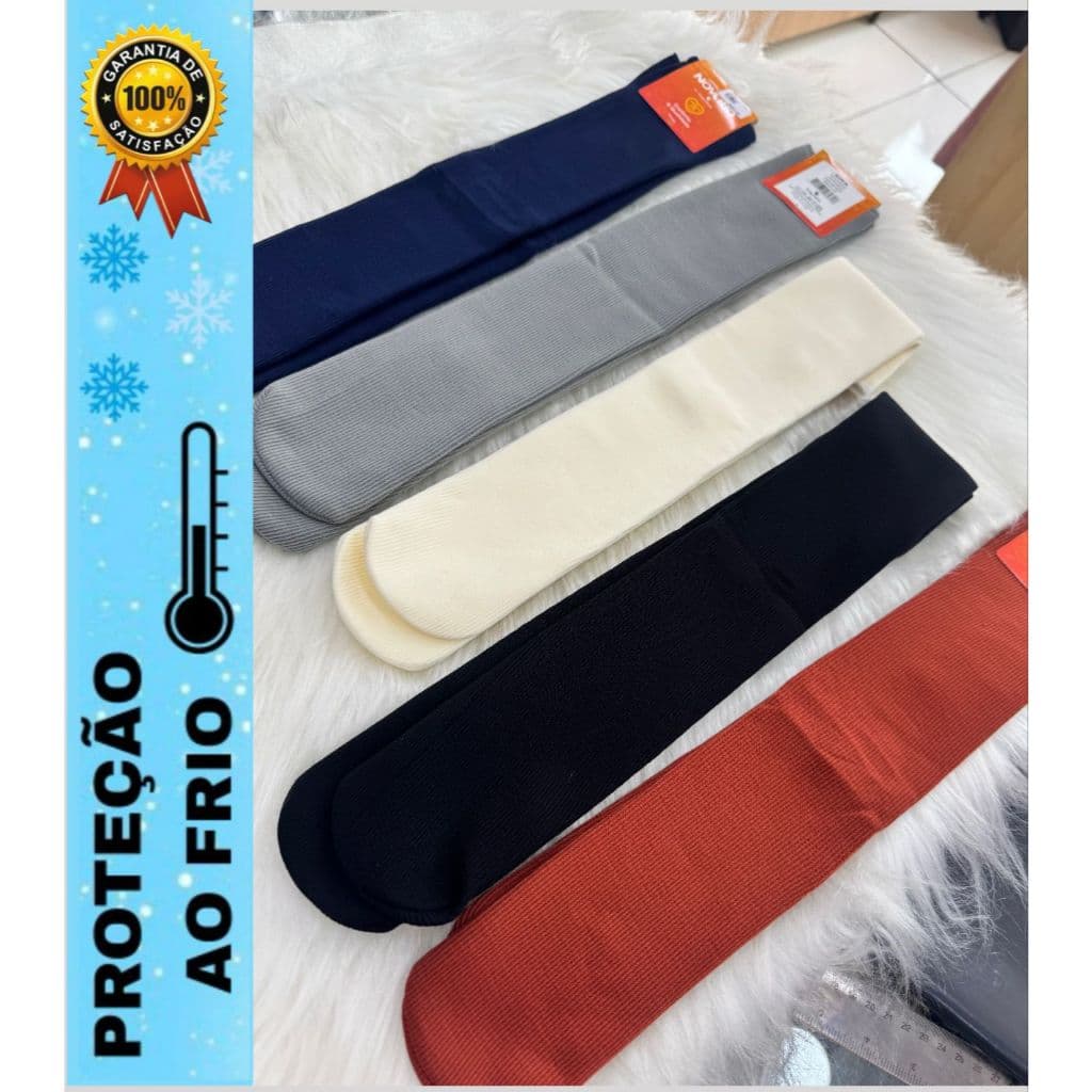 Meia 3/4 De Frio Forrada Quentinha Inverno Tamanho Único do 36-40