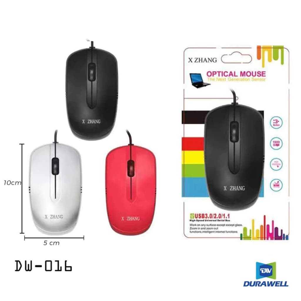Mouse Óptico com Fio Design Ergonômico Durawell DW-016 PROMOÇÃO