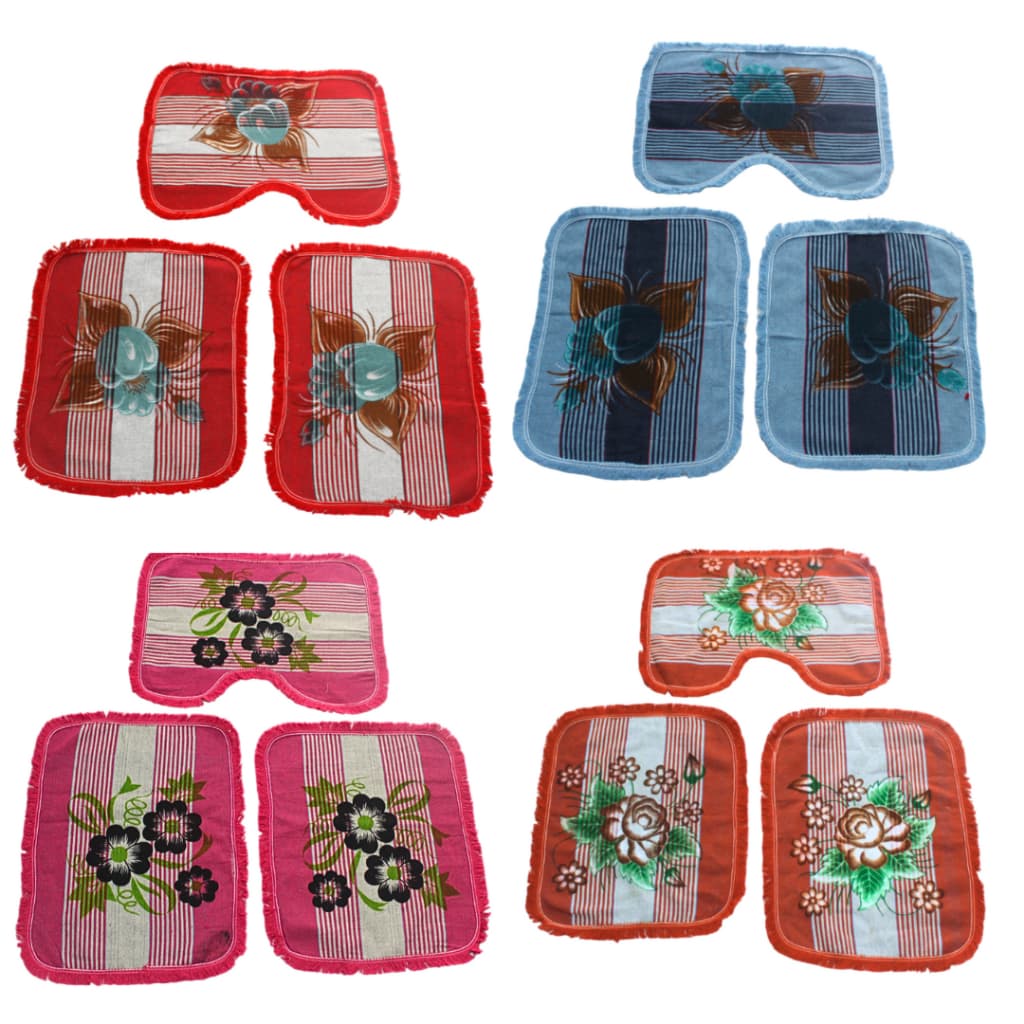 Jogo de Banheiro Kit Tapete 3 Peças Decorativo Várias Cores 100%algodão