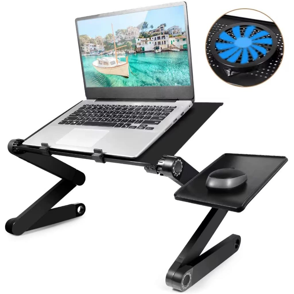 Mesa Suporte De Notebook Portatil DOBRÁVEL Com Cooler MULTIFUNCIONAL