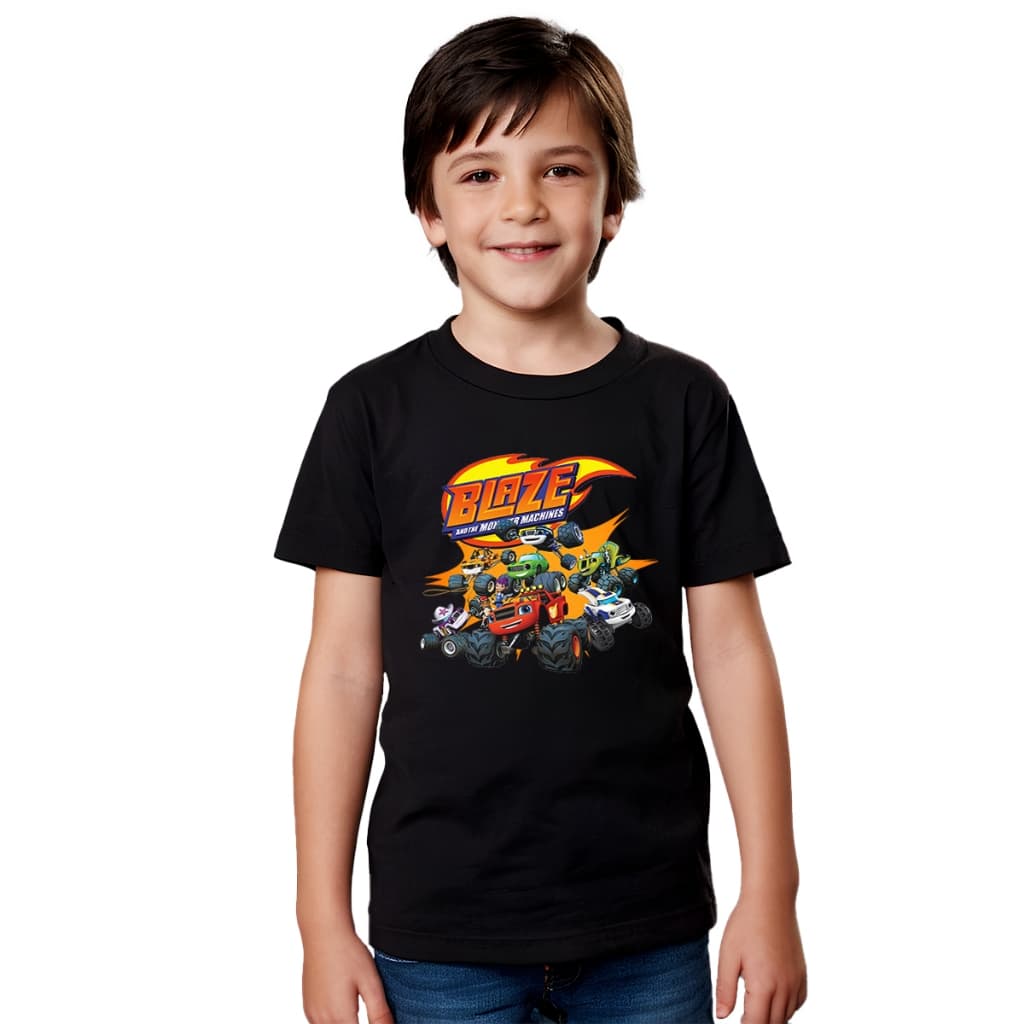 Camisa Camiseta Infantil Juvenil Para Menino Menina Blaze The Monster Machine Mod 01
