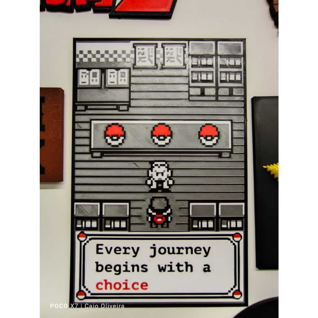 DECORAÇÃO PAREDE POKEMON GAMEBOY CENA INICIAL ESCOLHA