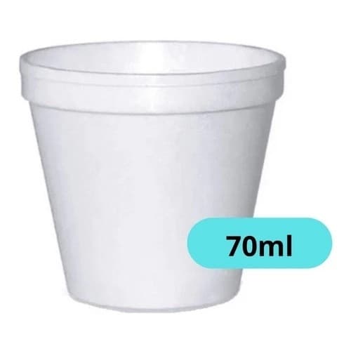 100 Copo isopor Térmico  para Cafézinho Chá Bebidas Quentes 70ml.