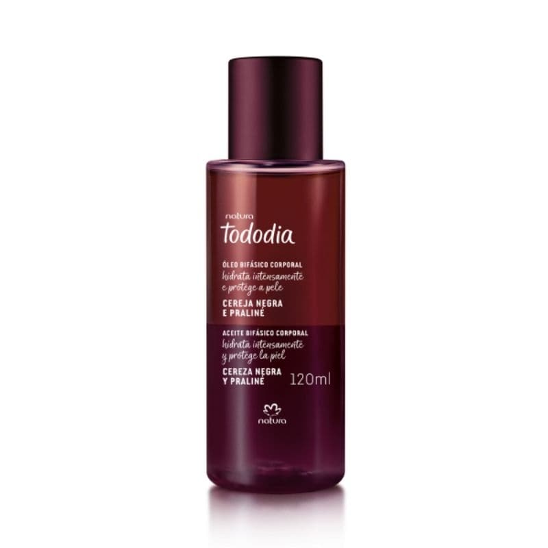Óleo Bifásico Corporal Tododia Cereja Negra e Praliné Óleo Perfumado Cereja Corporal Natura Óleo Bifasico Ameixa